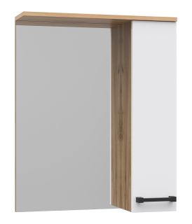 Зеркальный шкаф Misty Крафт 60см правый белый/дуб крафт золотой